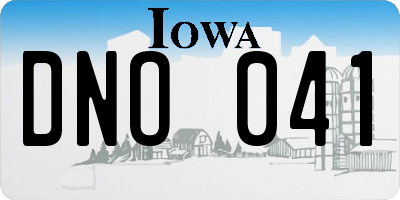 IA license plate DNO041