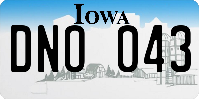 IA license plate DNO043