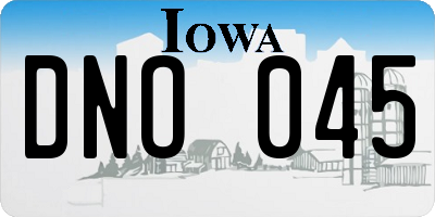 IA license plate DNO045