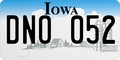 IA license plate DNO052