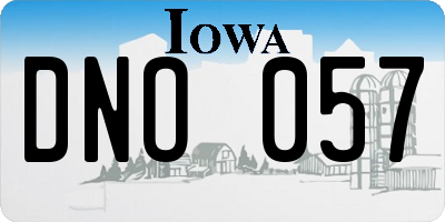 IA license plate DNO057