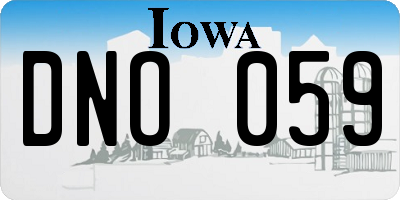 IA license plate DNO059