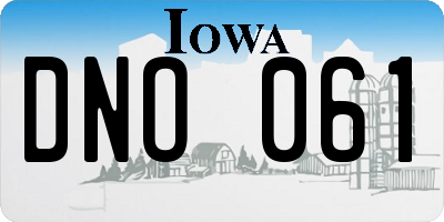IA license plate DNO061