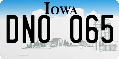 IA license plate DNO065