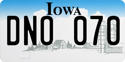 IA license plate DNO070