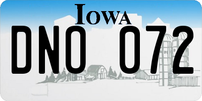 IA license plate DNO072