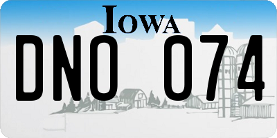 IA license plate DNO074