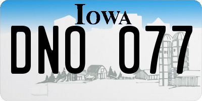 IA license plate DNO077