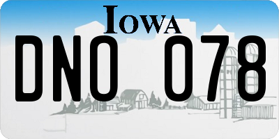 IA license plate DNO078