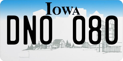 IA license plate DNO080