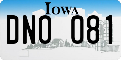 IA license plate DNO081