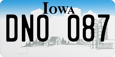 IA license plate DNO087