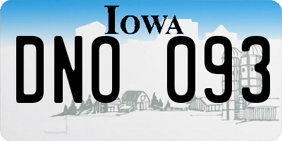 IA license plate DNO093