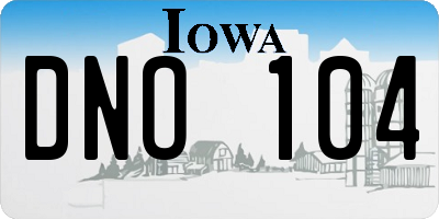 IA license plate DNO104