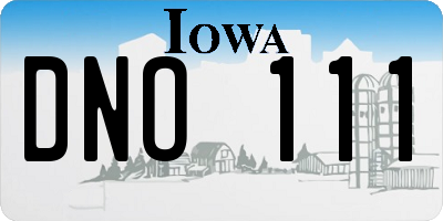 IA license plate DNO111
