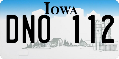 IA license plate DNO112