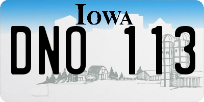 IA license plate DNO113