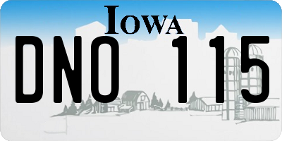 IA license plate DNO115