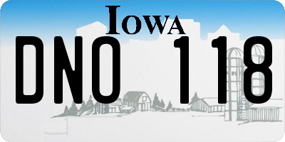 IA license plate DNO118