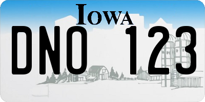 IA license plate DNO123