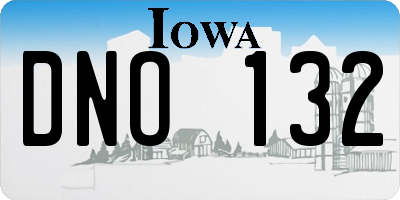 IA license plate DNO132