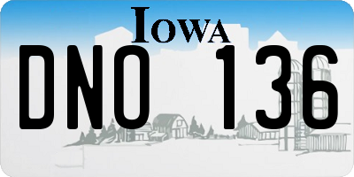 IA license plate DNO136