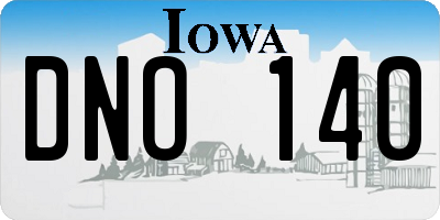 IA license plate DNO140
