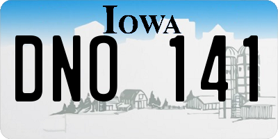 IA license plate DNO141