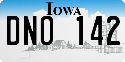 IA license plate DNO142