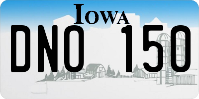 IA license plate DNO150
