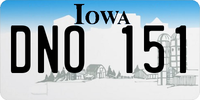 IA license plate DNO151