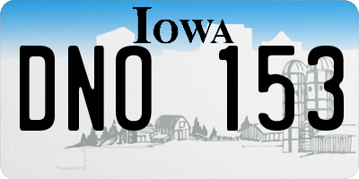IA license plate DNO153