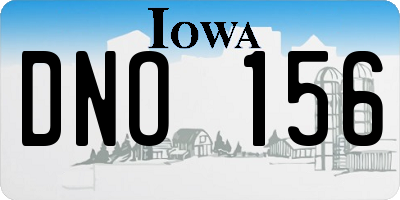 IA license plate DNO156