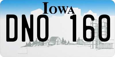 IA license plate DNO160