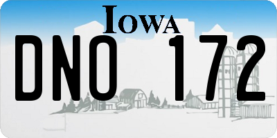 IA license plate DNO172