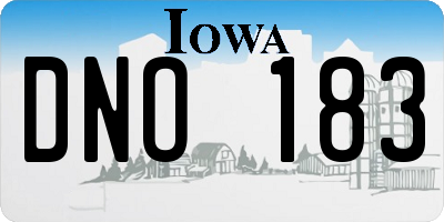 IA license plate DNO183