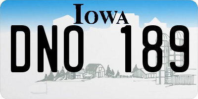 IA license plate DNO189