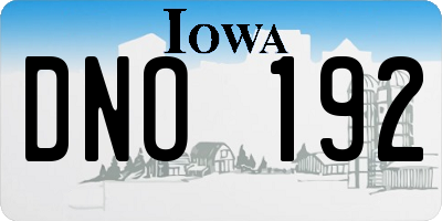 IA license plate DNO192