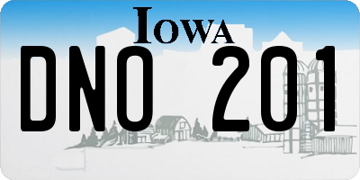 IA license plate DNO201
