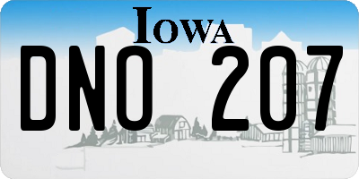 IA license plate DNO207