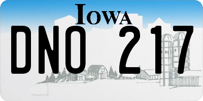 IA license plate DNO217