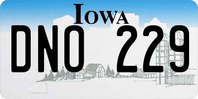 IA license plate DNO229