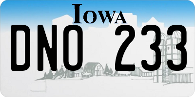IA license plate DNO233