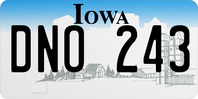 IA license plate DNO243