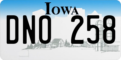 IA license plate DNO258
