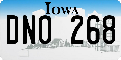 IA license plate DNO268