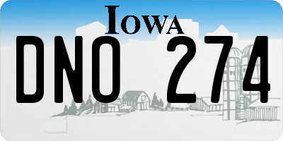 IA license plate DNO274