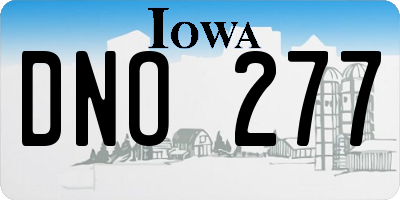 IA license plate DNO277