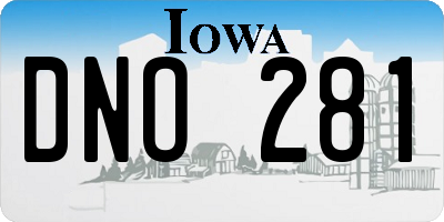 IA license plate DNO281