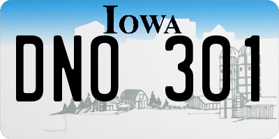 IA license plate DNO301